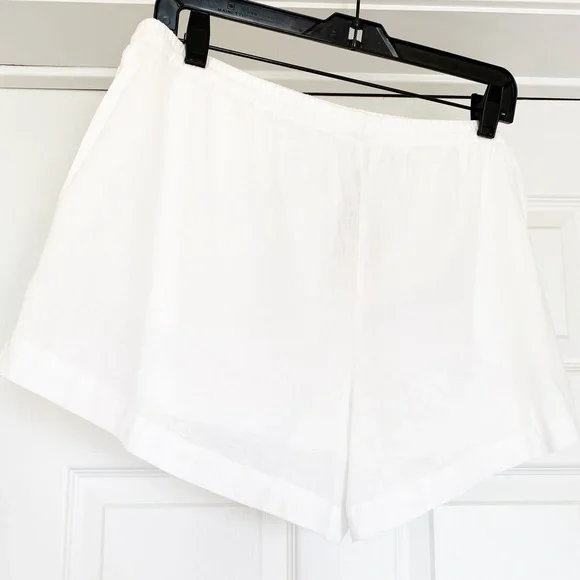 NWT Victoria’s Secret Drawstring Waist Linen Cover-up Shorts in White - Picture 6 of 13